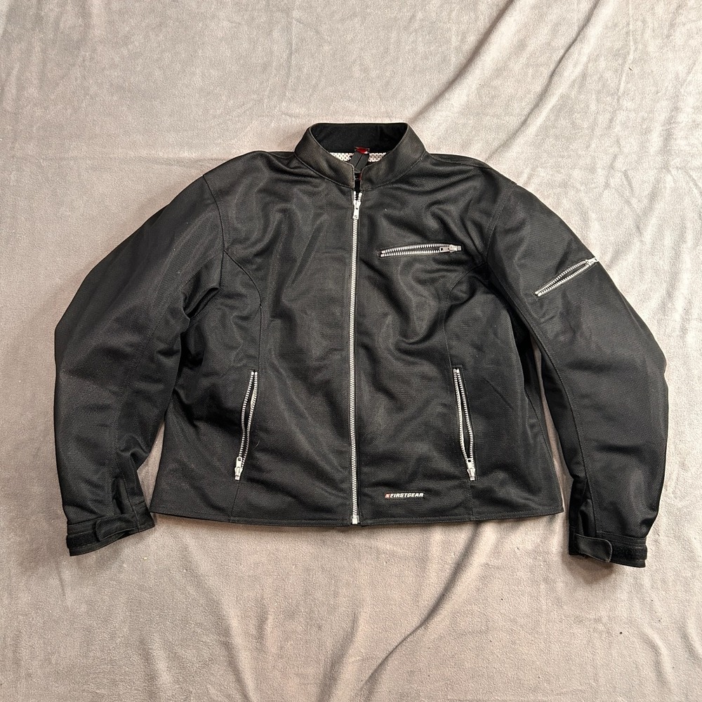 Firstgear Motorcycle Jacket Womens 3XL Black Shoulder And Elbow Padded Armored‎